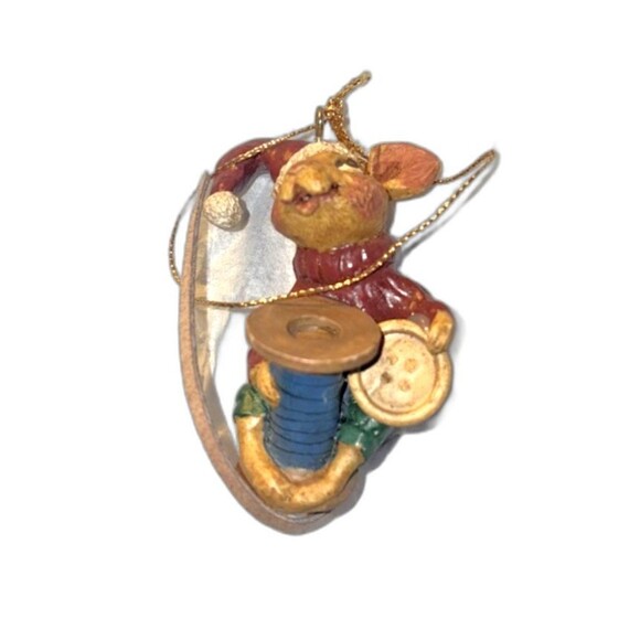Kurt Adler Hole In The Wall Gang Christmas Ornament Sewing Mouse - Picture 4 of 7